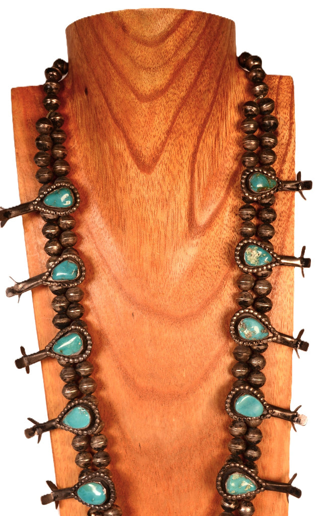 Navajo Naja Squash Blossom Necklace