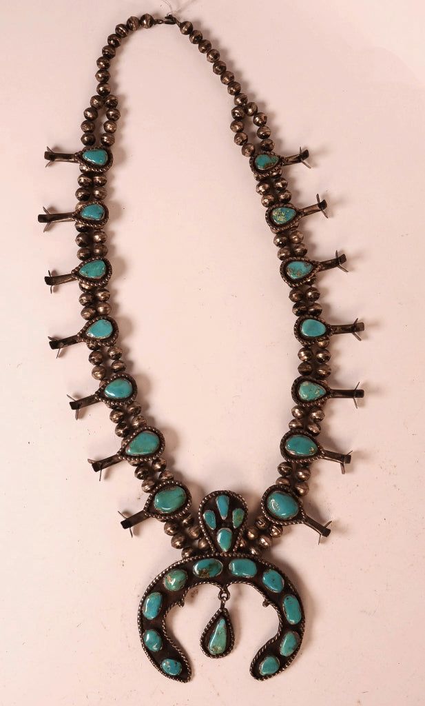 Navajo Naja Squash Blossom Necklace