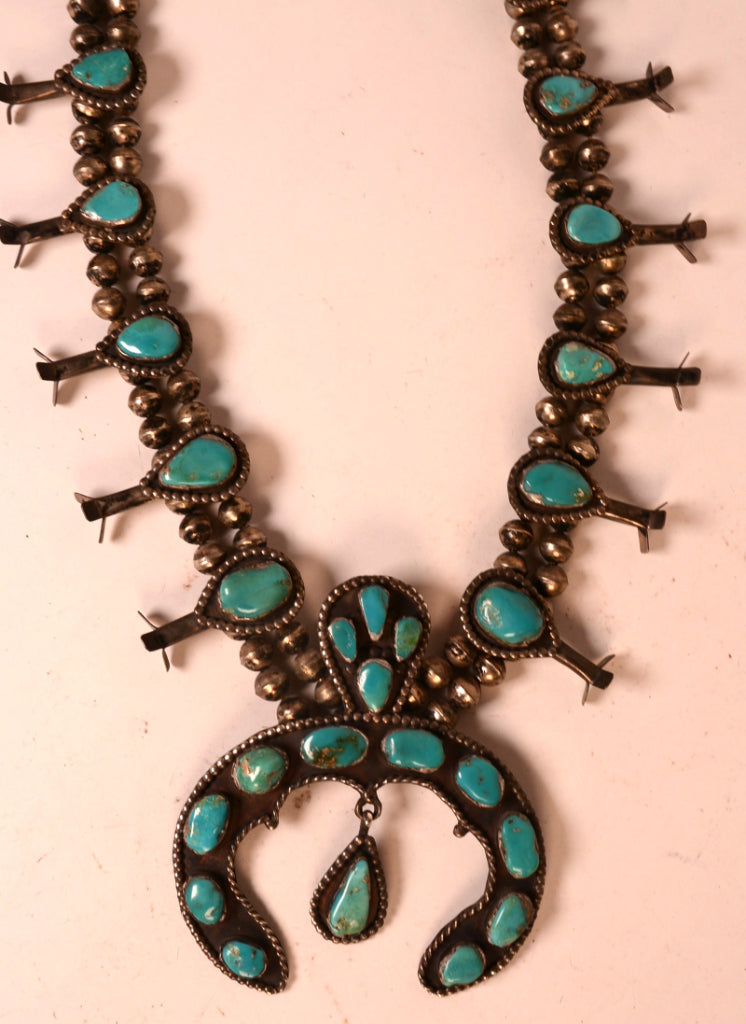 Navajo Naja Squash Blossom Necklace