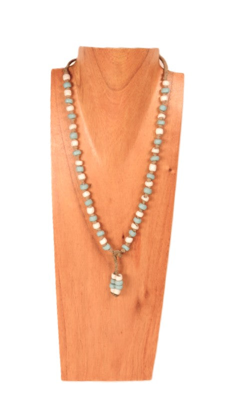 Padre Blue and White Trade Beads Necklace