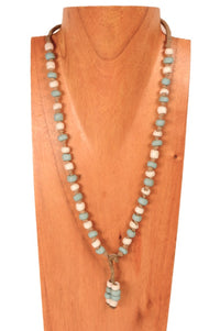 Padre Blue and White Trade Beads Necklace