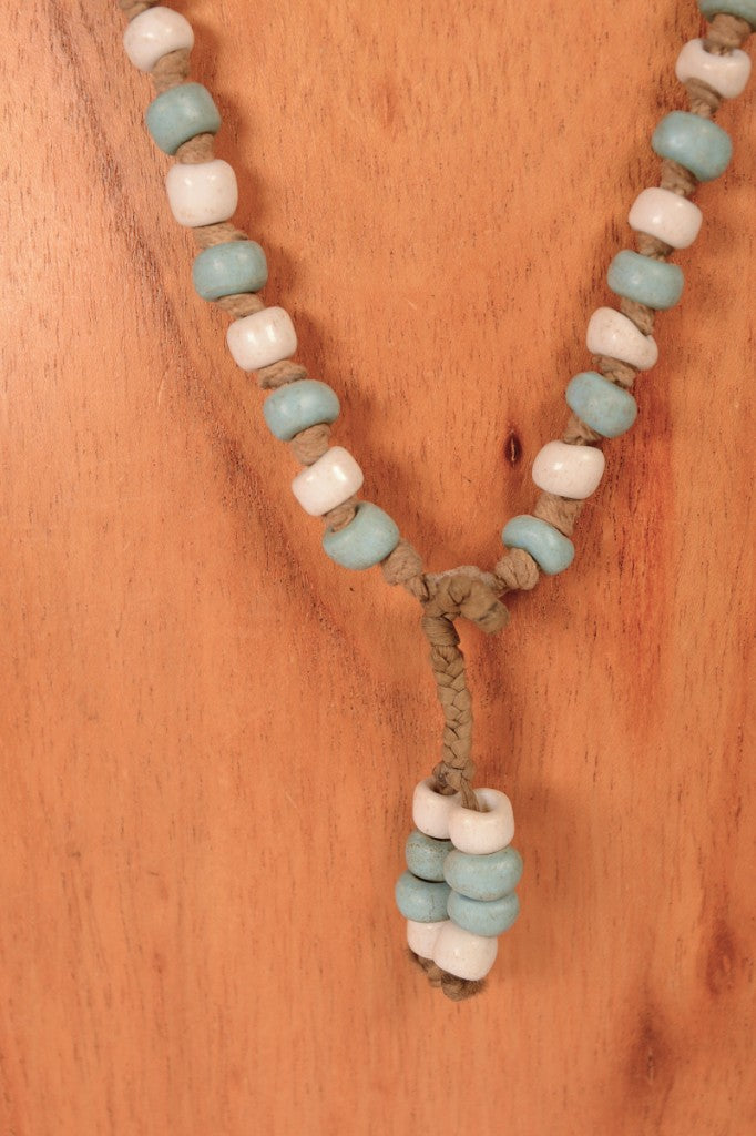 Padre Blue and White Trade Beads Necklace