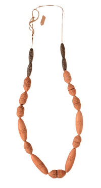 African Terra Cotta and Stone Bead Necklace