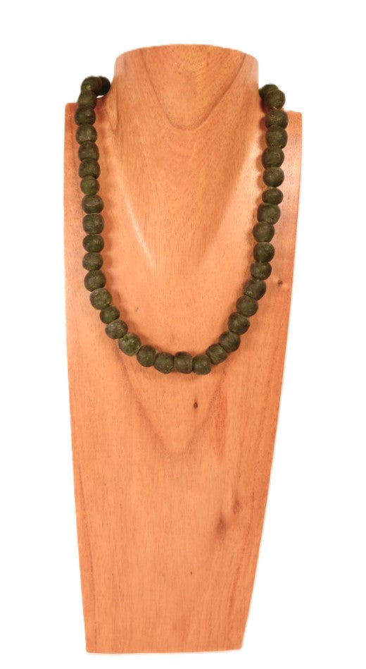 African Green Trade Beads Necklace