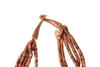 Vintage 5 Strand Amber Horn Bead Necklace