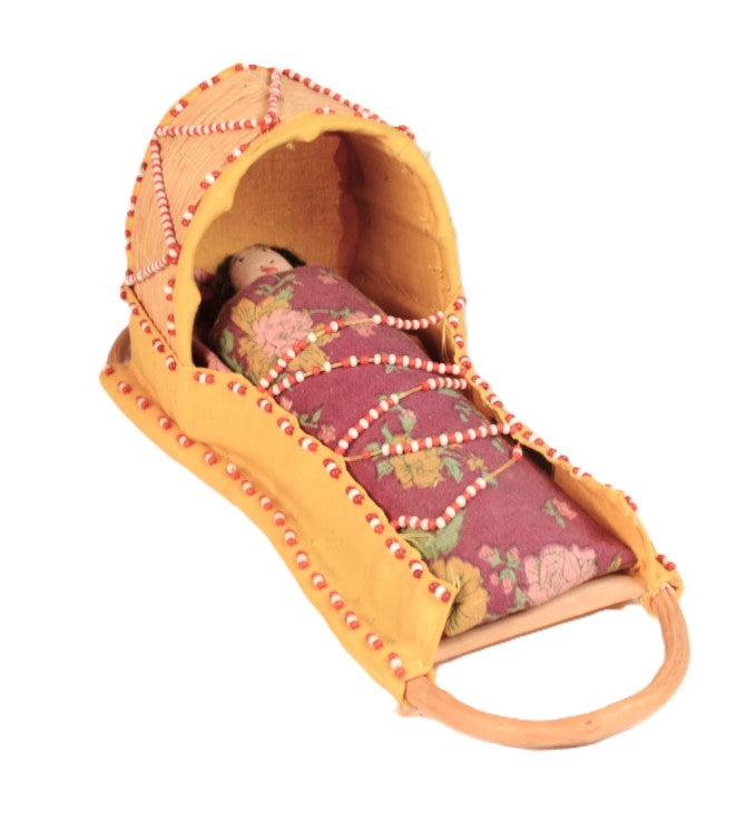 Apache Beaded Cradle with Doll