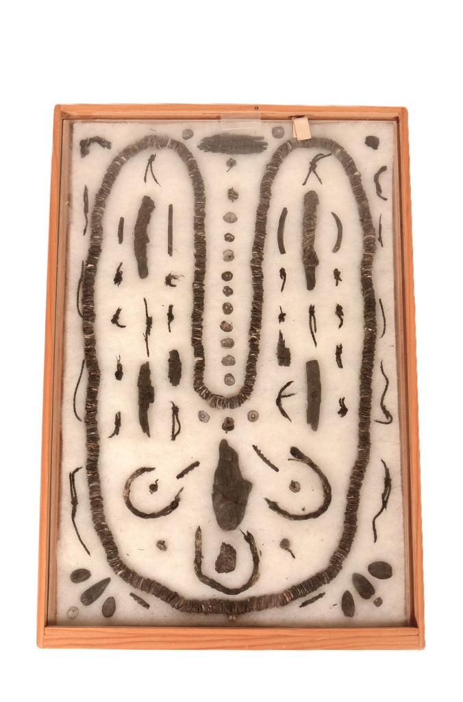 Framed Necklace and Bead Artifacts