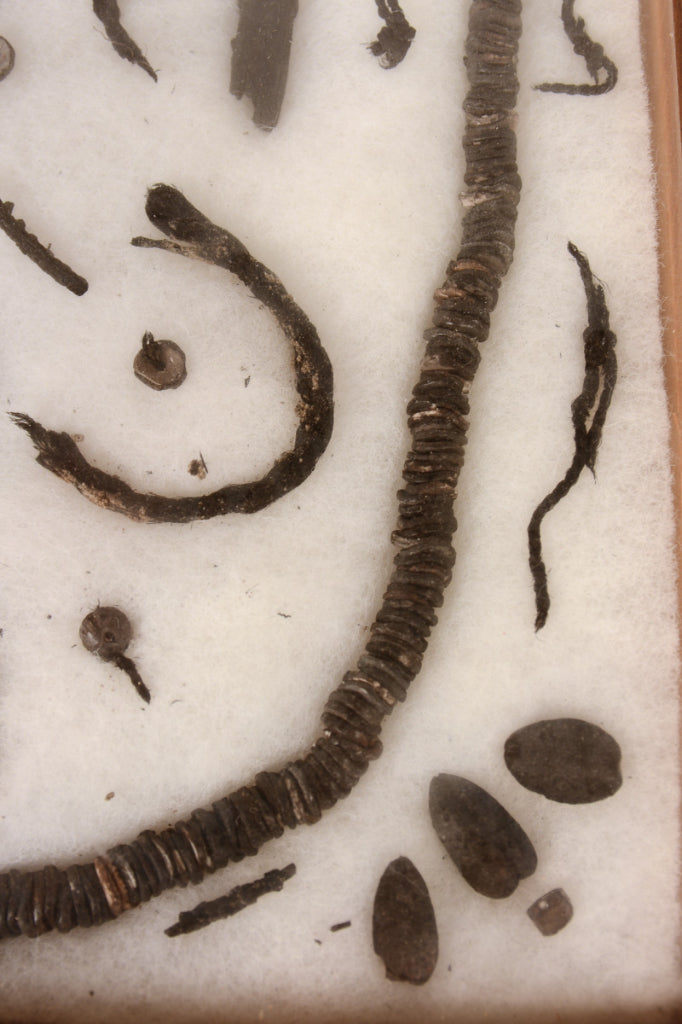Framed Necklace and Bead Artifacts