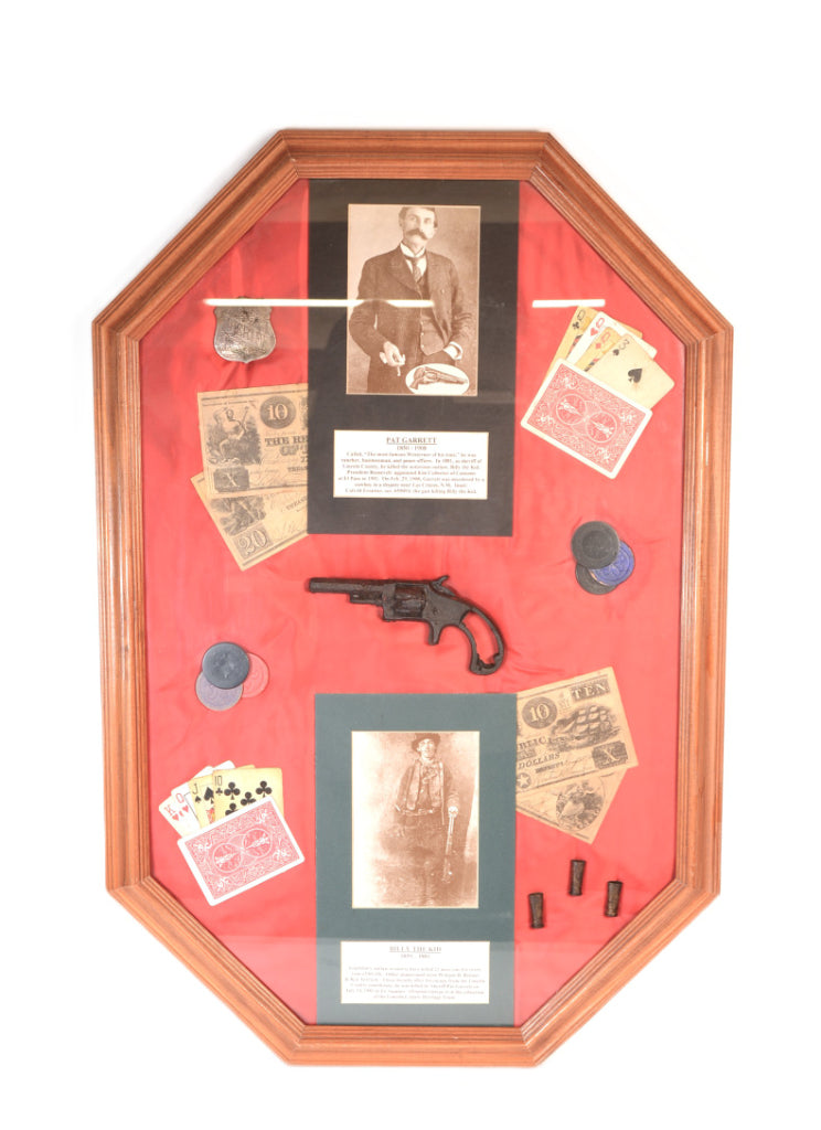Framed Patt Garrett and Billy the Kid Portraits