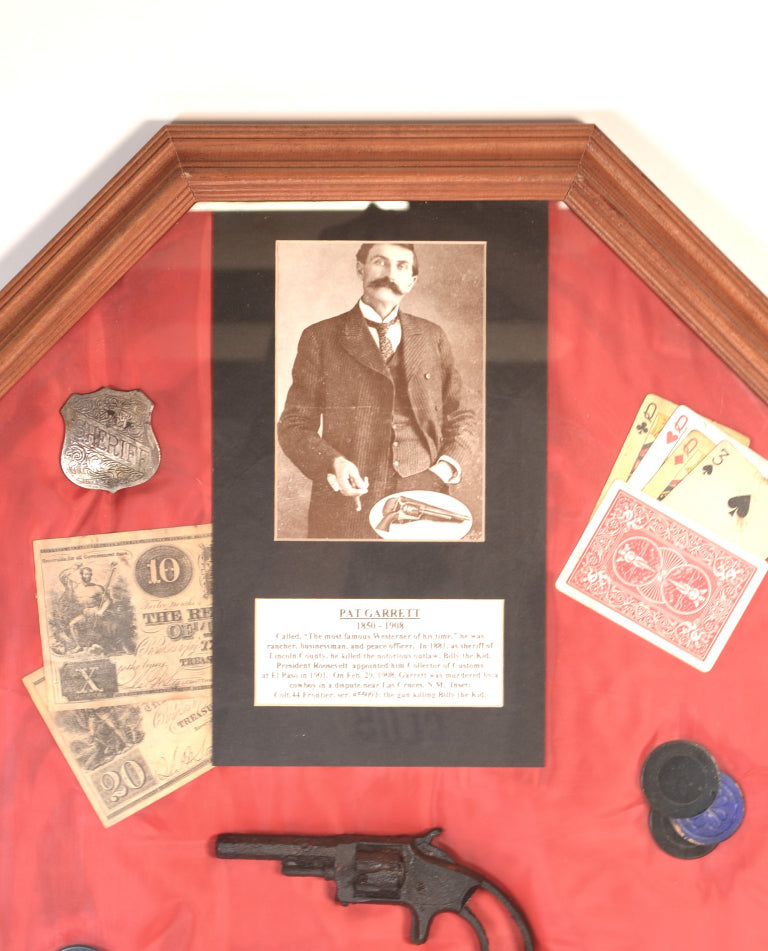 Framed Patt Garrett and Billy the Kid Portraits