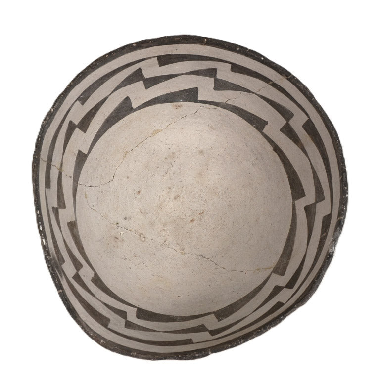 Anasazi Pottery "Pour" Bowl, Black on White