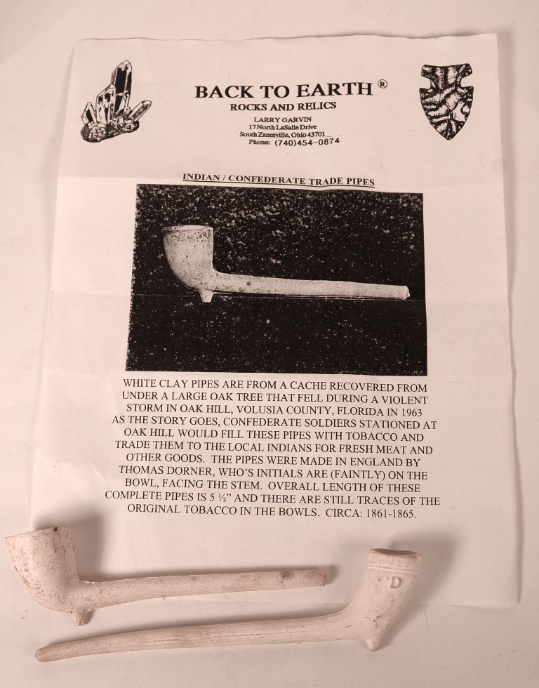 Indian Confederate Trade Pipes - Set of 2