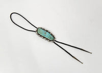 Navajo Bolo Tie - Sterling Silver with large Turquoise setting