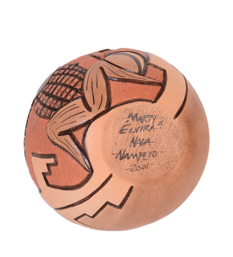 Hopi Pueblo Carved Pottery Jar By Marty and Elvria Naha Nampeyo
