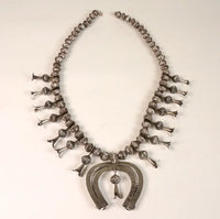 Navajo Mellon Bead Squash Blossom Necklace
