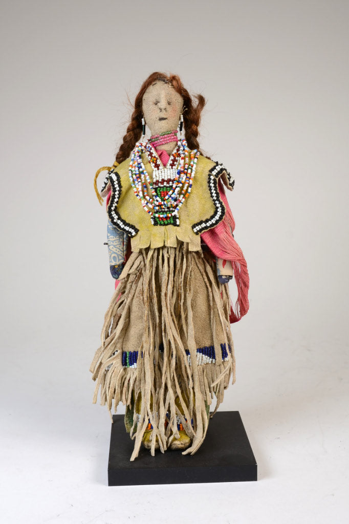 Apache Beaded Hide and Cloth Doll