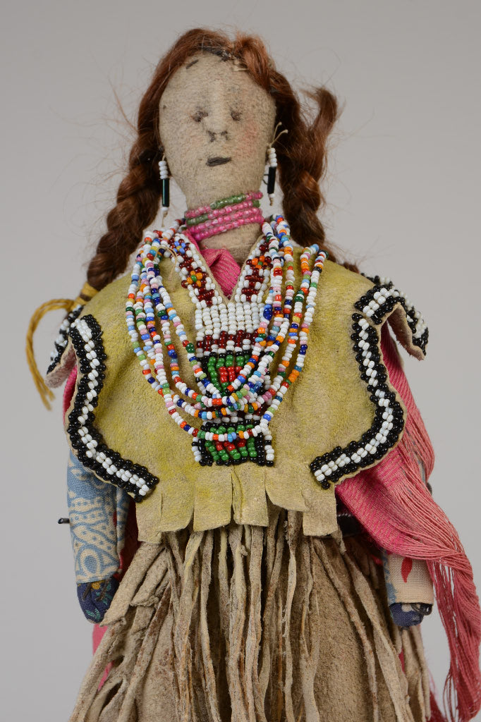 Apache Beaded Hide and Cloth Doll