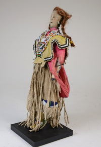 Apache Beaded Hide and Cloth Doll