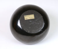 Vintage San Ildefonso Pueblo Blackware Pottery Jar with Water Serpent Avaynu