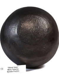 Nambe Pueblo Black Pottery Vase By Mary Talache