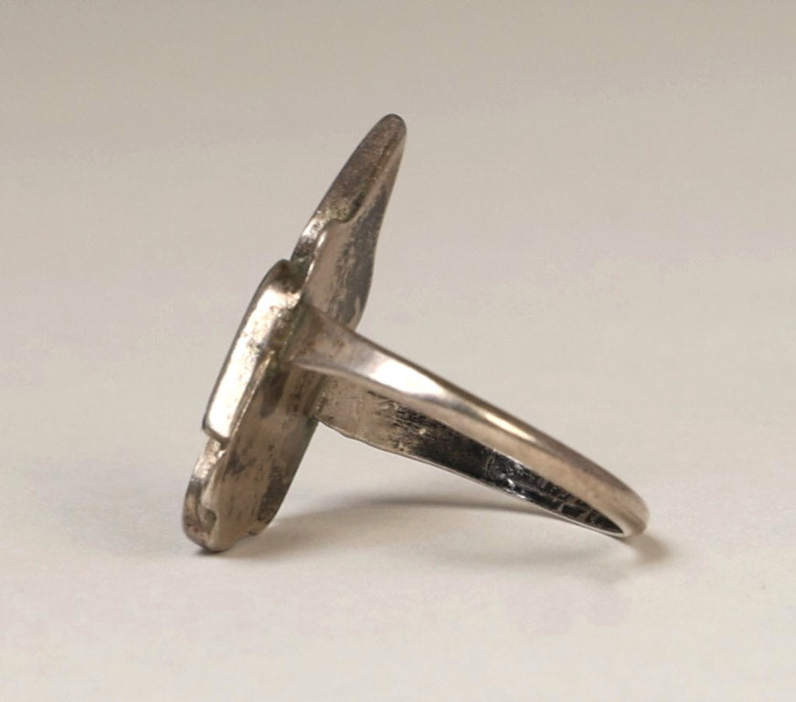 Zuni Sterling Silver Inlaid Bird Ring Size 5