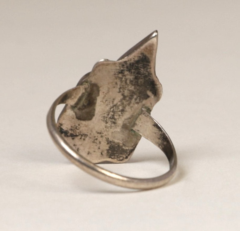 Zuni Sterling Silver Inlaid Bird Ring Size 5