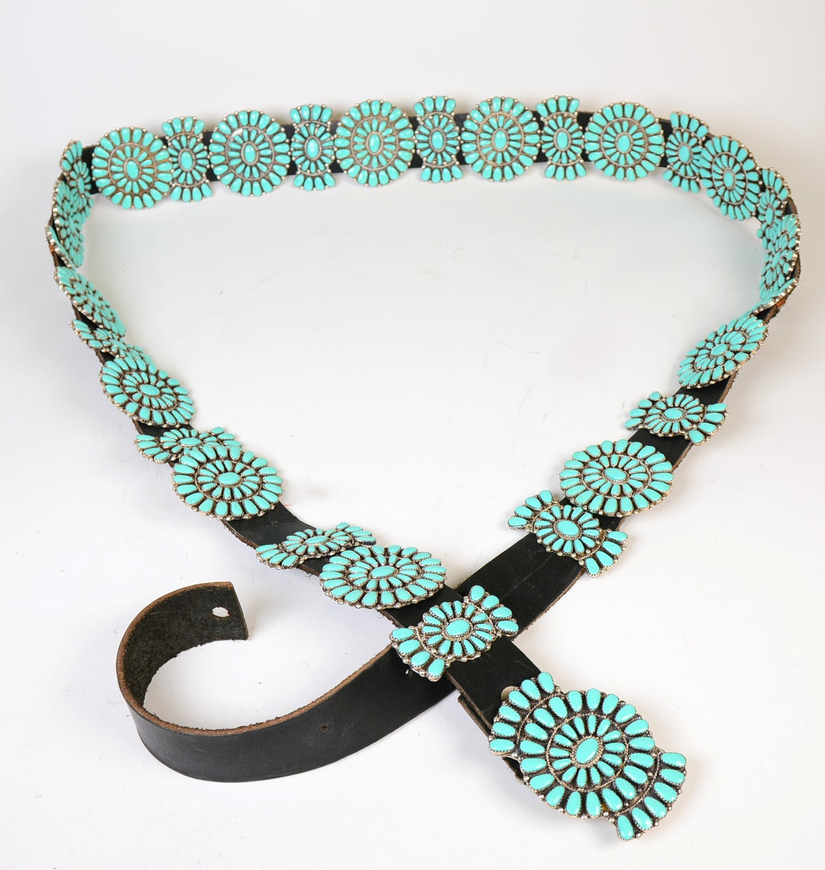 Large Navajo Turquoise Concho Belt by Pam Benally