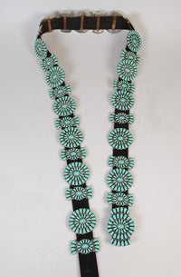 Large Navajo Turquoise Concho Belt by Pam Benally