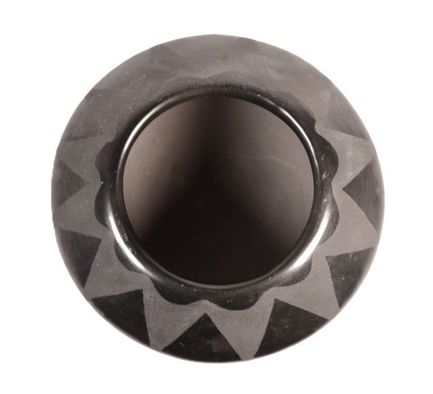 San Ildefonso Pueblo Black Pottery Bowl By Lupita Martinez