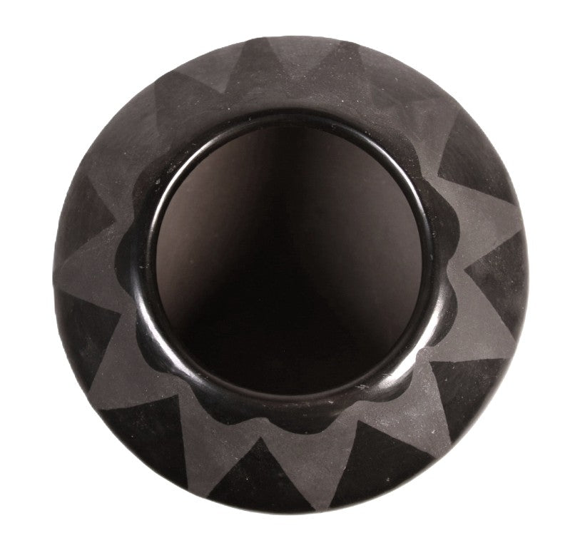 San Ildefonso Pueblo Black Pottery Bowl By Lupita Martinez