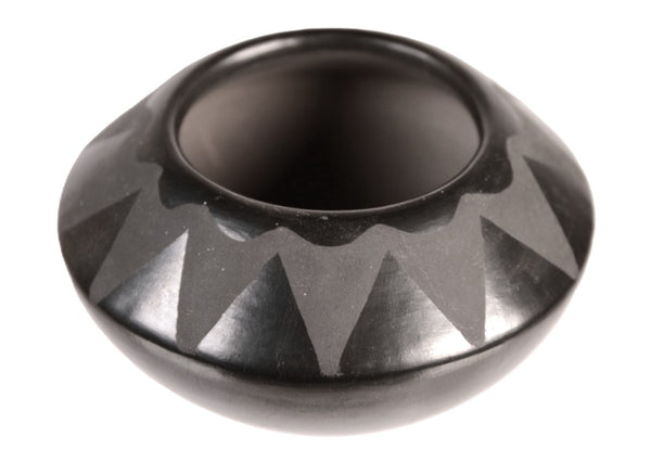 San Ildefonso Pueblo Black Pottery Bowl By Lupita Martinez