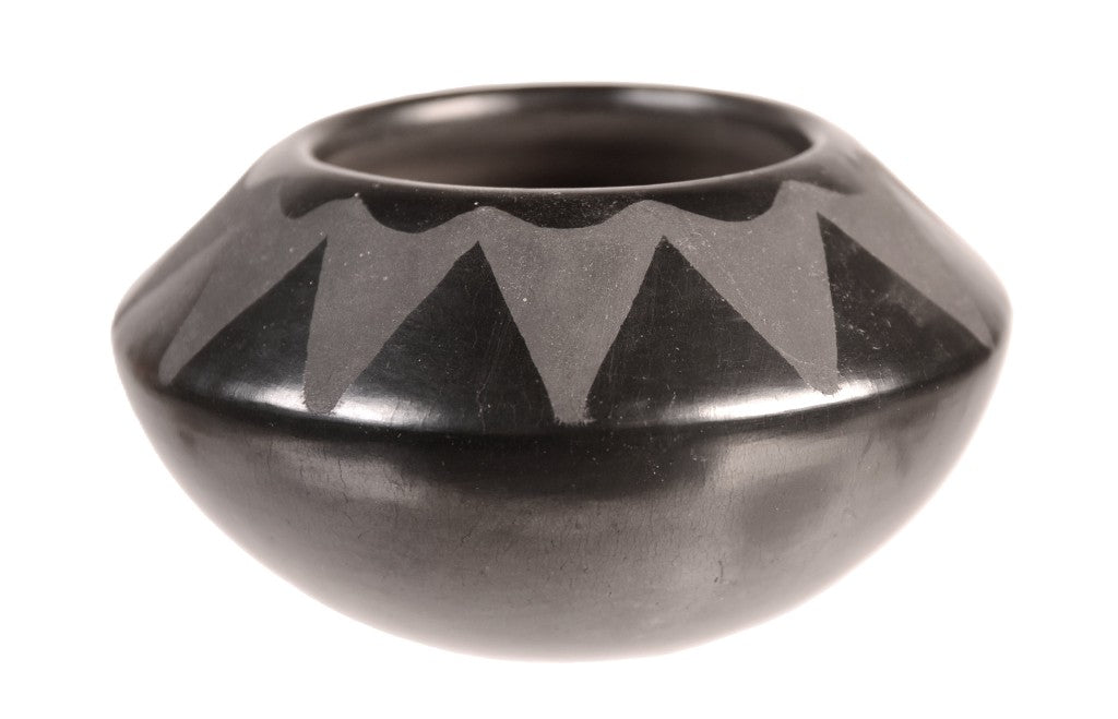 San Ildefonso Pueblo Black Pottery Bowl By Lupita Martinez