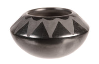 San Ildefonso Pueblo Black Pottery Bowl By Lupita Martinez