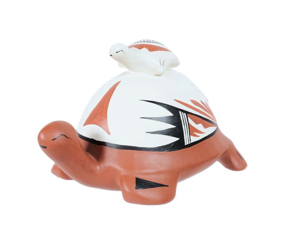 Acoma Pueblo Double Piggy Back Pottery Turtles By Kopote