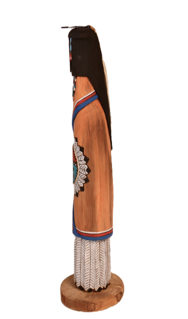 Hopi Pueblo Long Hair/Sun Face Kachina Doll By F. Chee and M. Chambers