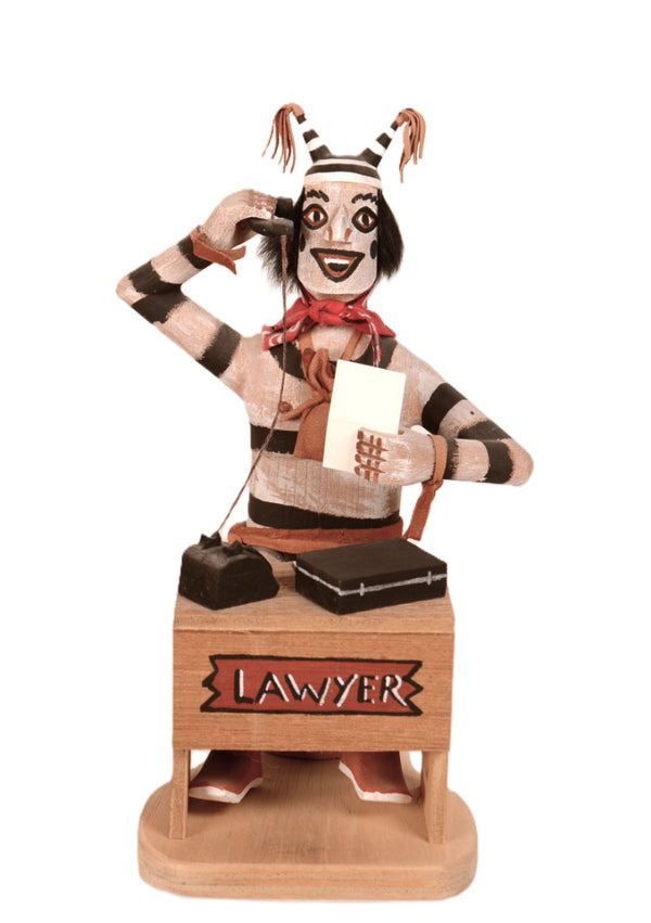 Hopi Pueblo Hand Clown Lawyer Katchina Doll By F. Begay