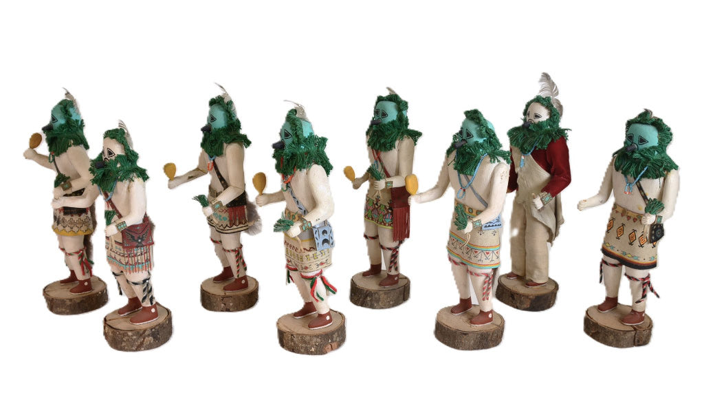 Navajo Yeibichai Carved Kachina Set of 8 Dolls