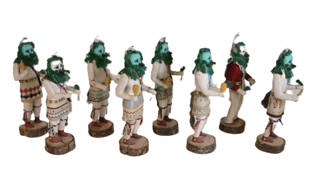 Navajo Yeibichai Carved Kachina Set of 8 Dolls