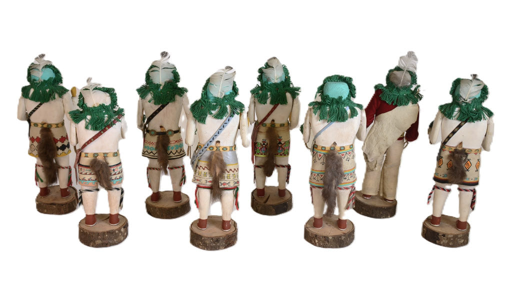 Navajo Yeibichai Carved Kachina Set of 8 Dolls