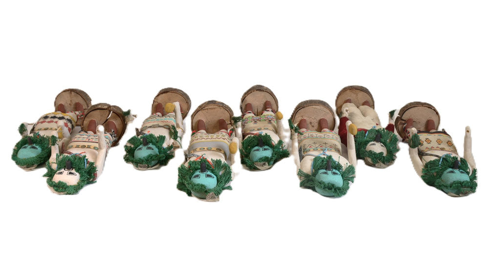 Navajo Yeibichai Carved Kachina Set of 8 Dolls