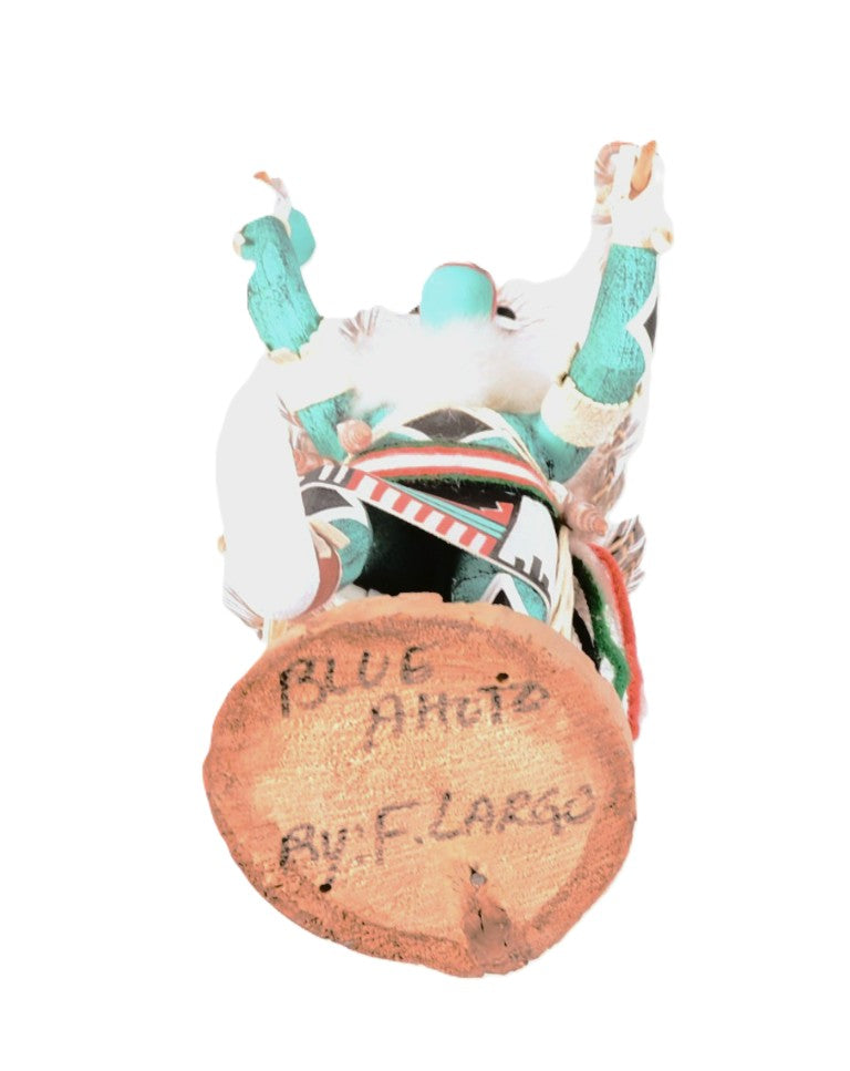 Hopi Pueblo Blue Ahoto Kachina Doll By F. Largo