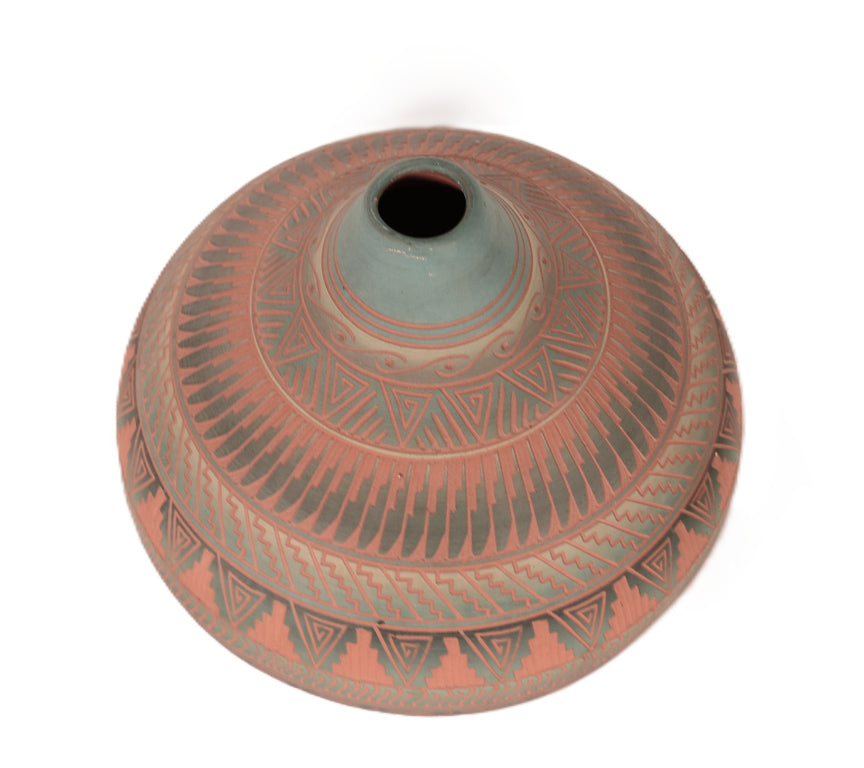 Navajo Carved Pottery By Sylvia Johnson