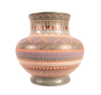 Navajo Carved Jar Pottery By Paula Nez