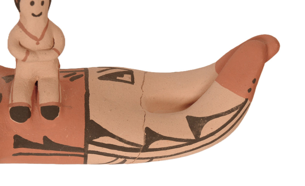 Jemez Pueblo Storyteller Pottery Doll By J. B. Toya - Broken and Glued