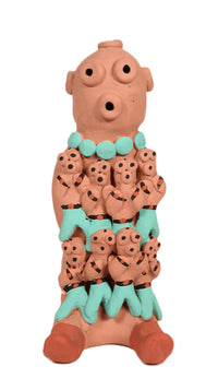 Hopi Pueblo Storyteller Mudhead Pottery Doll By G. Parti