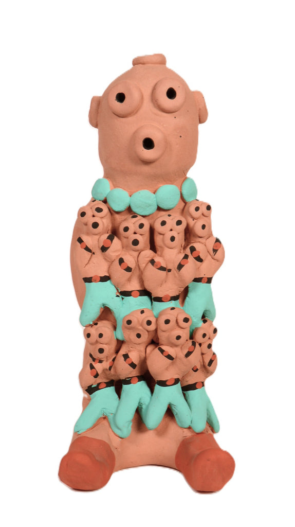 Hopi Pueblo Storyteller Mudhead Pottery Doll By G. Parti