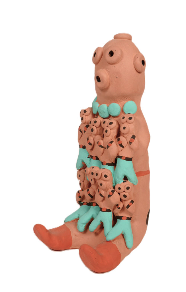 Hopi Pueblo Storyteller Mudhead Pottery Doll By G. Parti