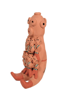 Hopi Pueblo Mudhead Storyteller Pottery Doll By G. Parti