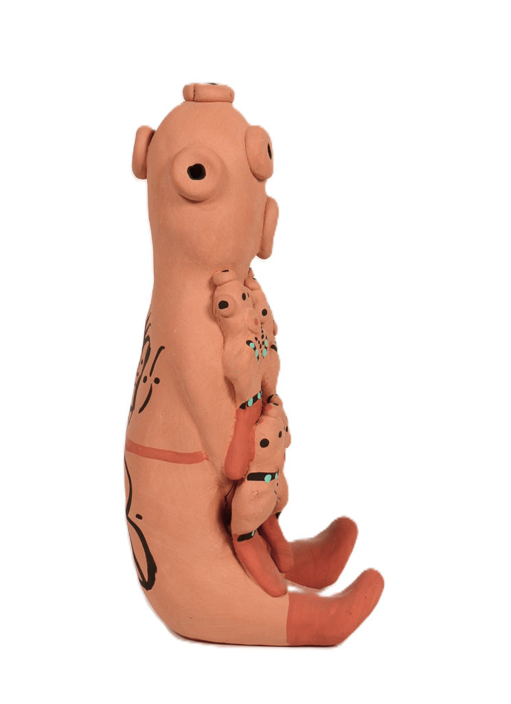 Hopi Pueblo Mudhead Storyteller Pottery Doll By G. Parti