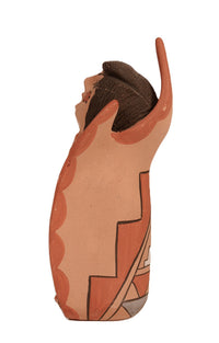 Jemez Pueblo Storyteller Corn Figure Pottery Doll By V. Fragua